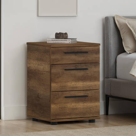 Trendline 3 Çekmeceli Komodin-Koyu Ceviz(Oslo Ceviz) 40x57x39 cm (GxYxD) 