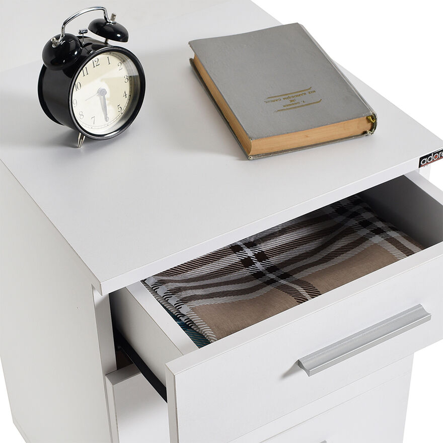 Trendline 3 Çekmeceli Komodin-Mat Beyaz 40x57x39 cm (GxYxD) - 6