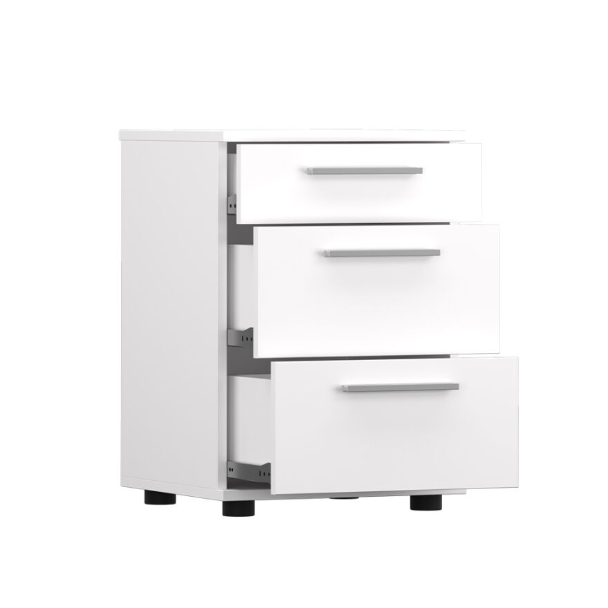 Trendline 3 Çekmeceli Komodin-Mat Beyaz 40x57x39 cm (GxYxD) - 3