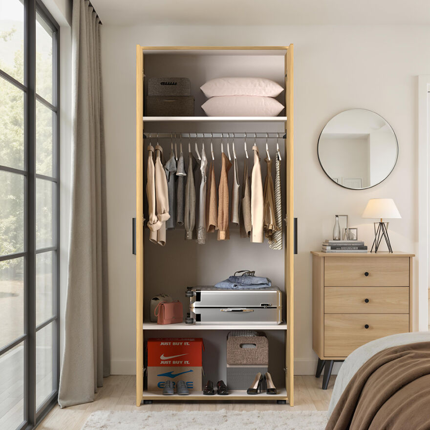 Trendline 2 Kapaklı Gardırop - Florida Meşe 80x187x47 cm - 4