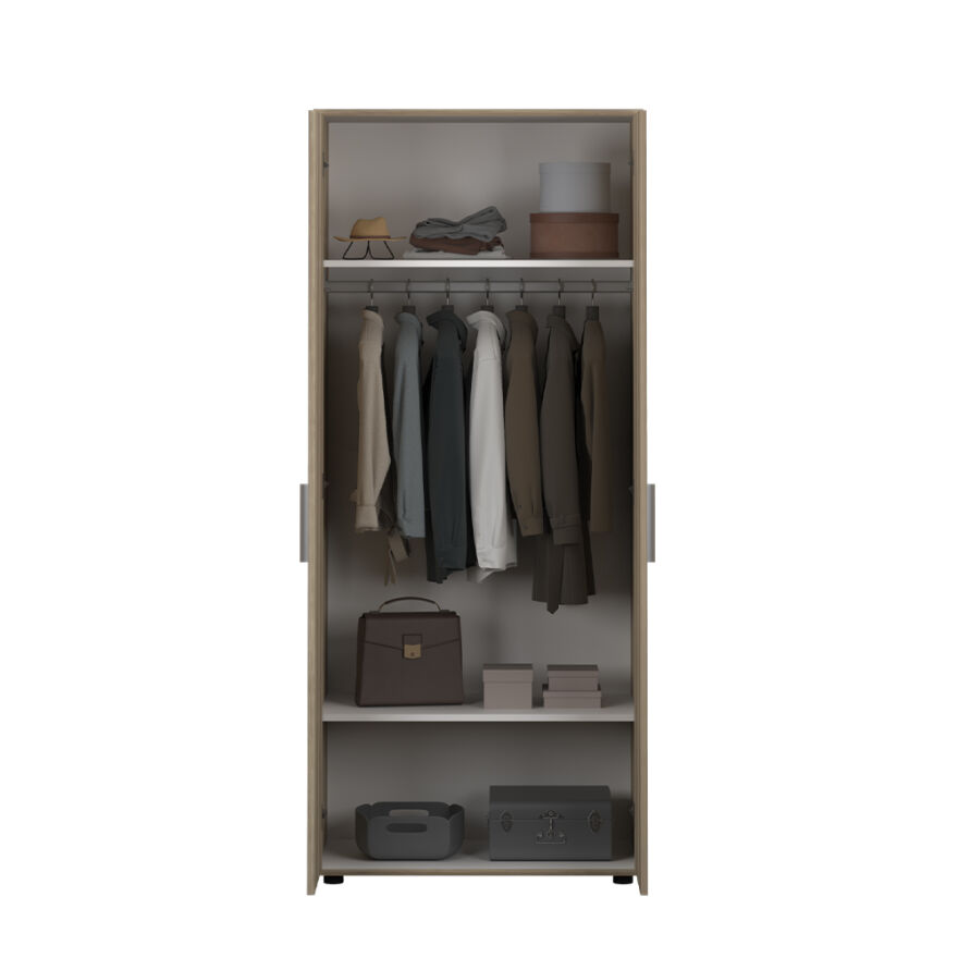 Trendline 2 Kapaklı Gardırop-Açık Ceviz (Tori) 80x187x47 cm (GxYxD) - 5