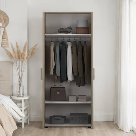 Trendline 2 Kapaklı Gardırop-Açık Ceviz (Tori) 80x187x47 cm (GxYxD) - 3