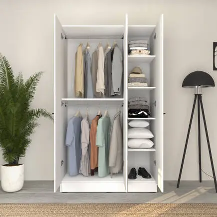 Trendline 3 Kapaklı Aynalı Gardırop - Beyaz 120x207x53 cm - 3