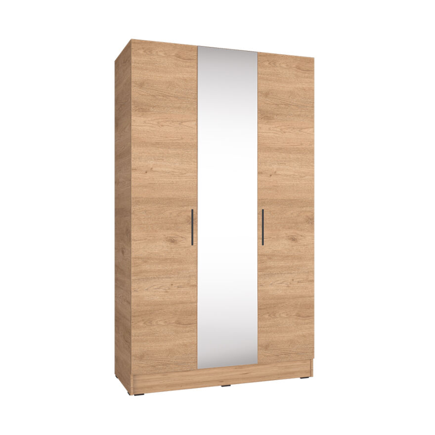 Trendline 3 Kapaklı Aynalı Gardırop - Florida Meşe 120x207x53 cm - 5