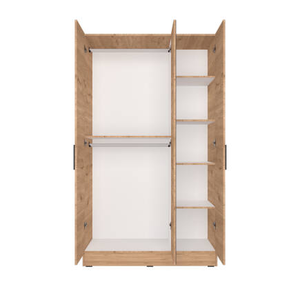 Trendline 3 Kapaklı Aynalı Gardırop - Florida Meşe 120x207x53 cm - 6