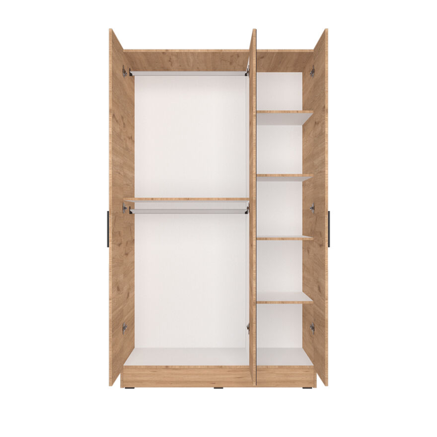 Trendline 3 Kapaklı Aynalı Gardırop - Florida Meşe 120x207x53 cm - 6