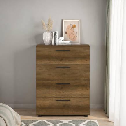 Trendline 4 Çekmeceli Şifonyer - Koyu Ceviz (Oslo Ceviz) 73x96x44 cm (GxYxD) - 3