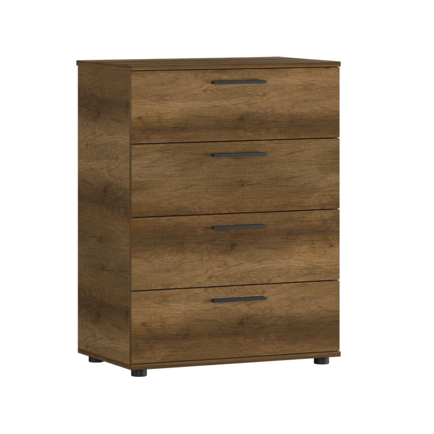 Trendline 4 Çekmeceli Şifonyer - Koyu Ceviz (Oslo Ceviz) 73x96x44 cm (GxYxD) - 6