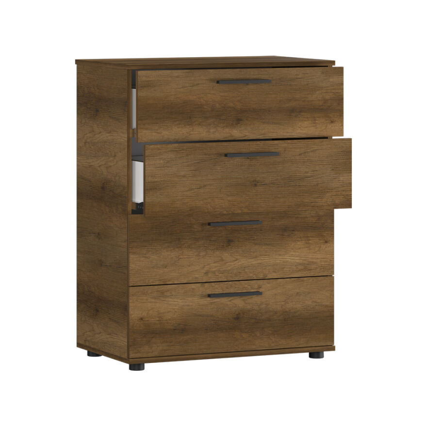 Trendline 4 Çekmeceli Şifonyer - Koyu Ceviz (Oslo Ceviz) 73x96x44 cm (GxYxD) - 4