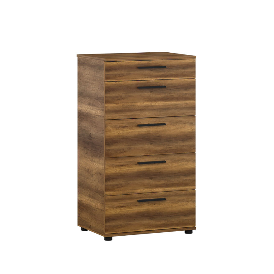 Trendline 5 Çekmeceli Şifonyer - Koyu Ceviz (Oslo Ceviz) 60x108x44 cm (GxYxD) - 3