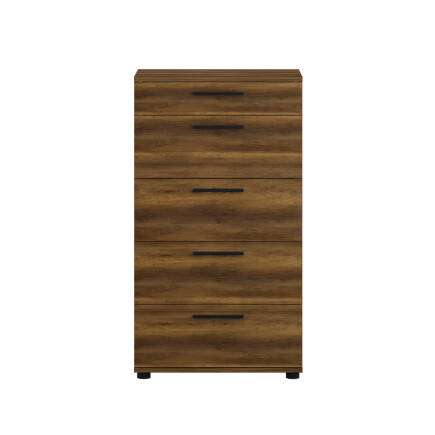 Trendline 5 Çekmeceli Şifonyer - Koyu Ceviz (Oslo Ceviz) 60x108x44 cm (GxYxD) - 2