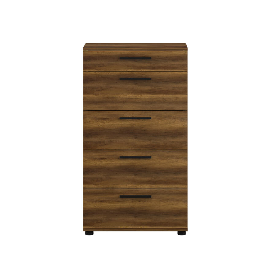 Trendline 5 Çekmeceli Şifonyer - Koyu Ceviz (Oslo Ceviz) 60x108x44 cm (GxYxD) - 2