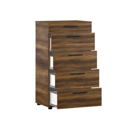 Trendline 5 Çekmeceli Şifonyer - Koyu Ceviz (Oslo Ceviz) 60x108x44 cm (GxYxD) - 4