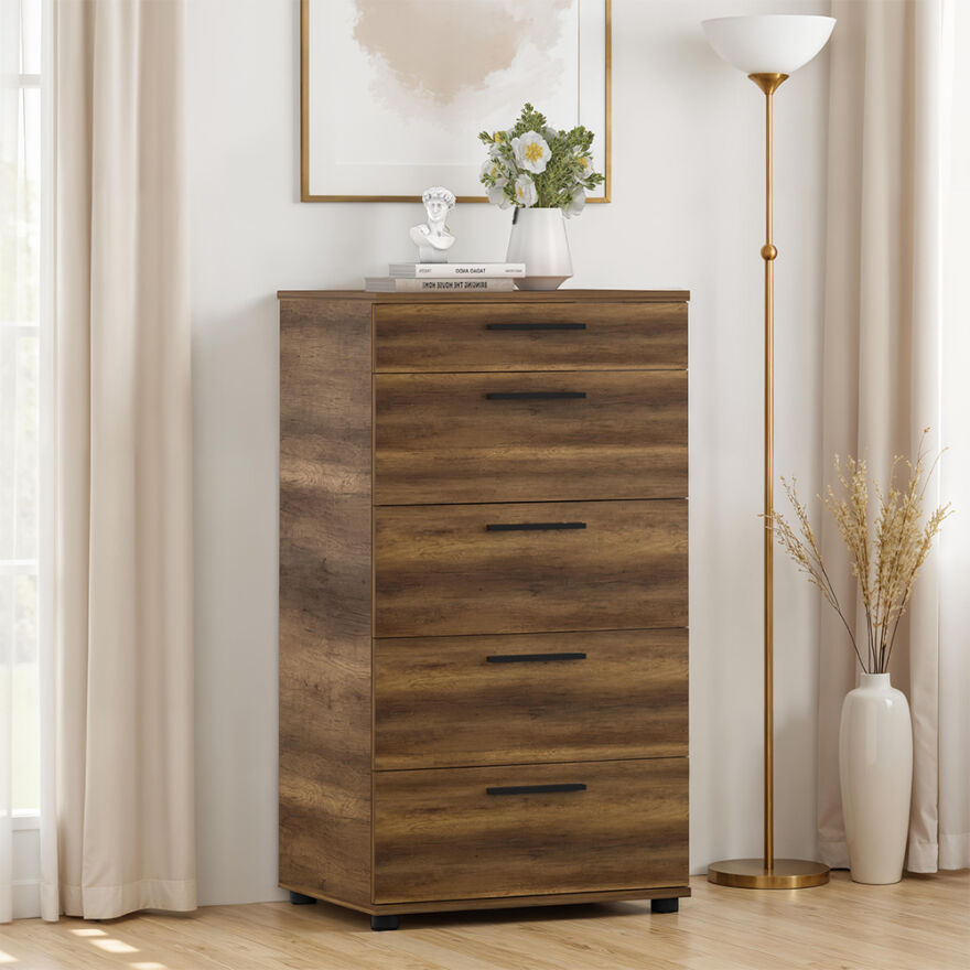 Trendline 5 Çekmeceli Şifonyer - Koyu Ceviz (Oslo Ceviz) 60x108x44 cm (GxYxD) - 6