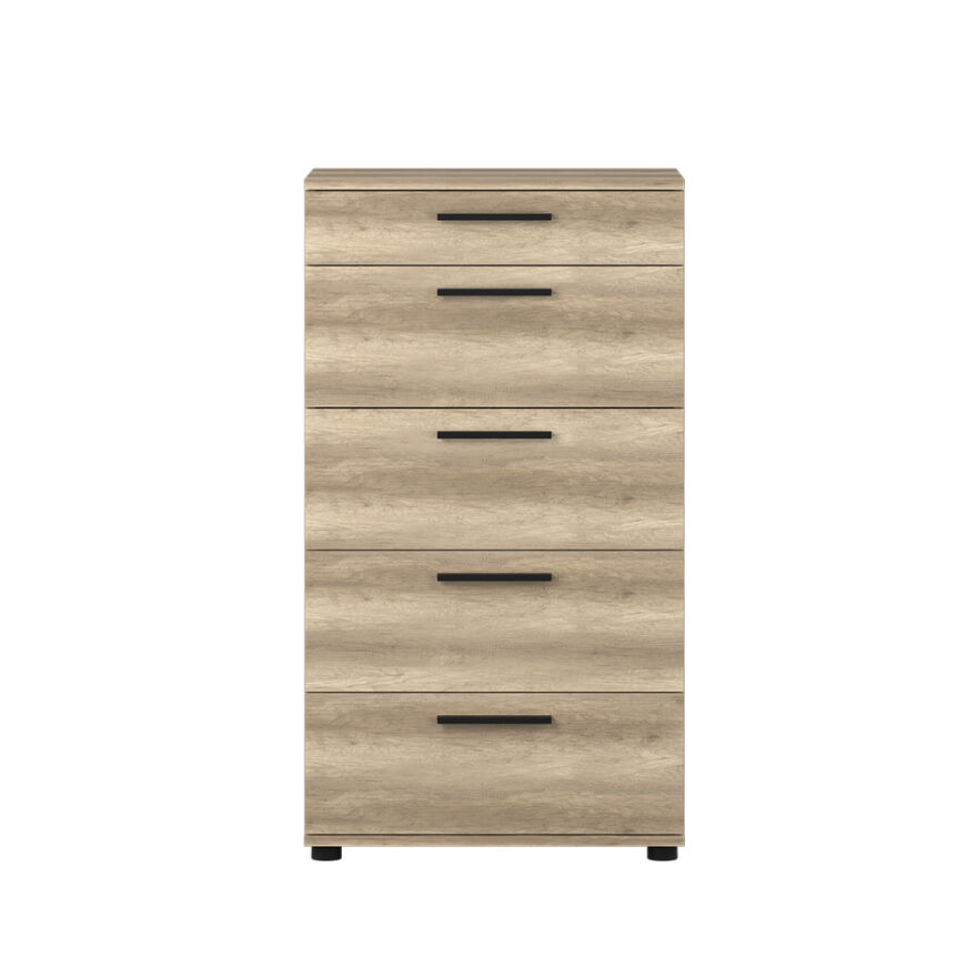 Trendline 5 Çekmeceli Şifonyer - Açık Ceviz (Tori) 60x108x44 cm (GxYxD) - 2