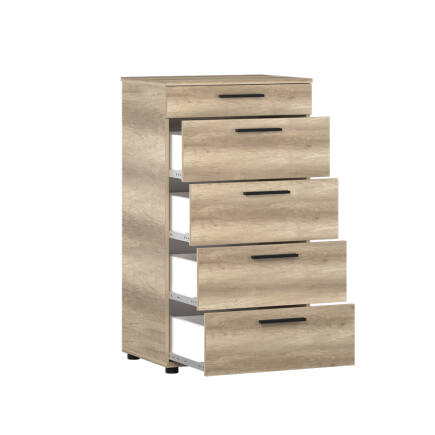 Trendline 5 Çekmeceli Şifonyer - Açık Ceviz (Tori) 60x108x44 cm (GxYxD) - 4