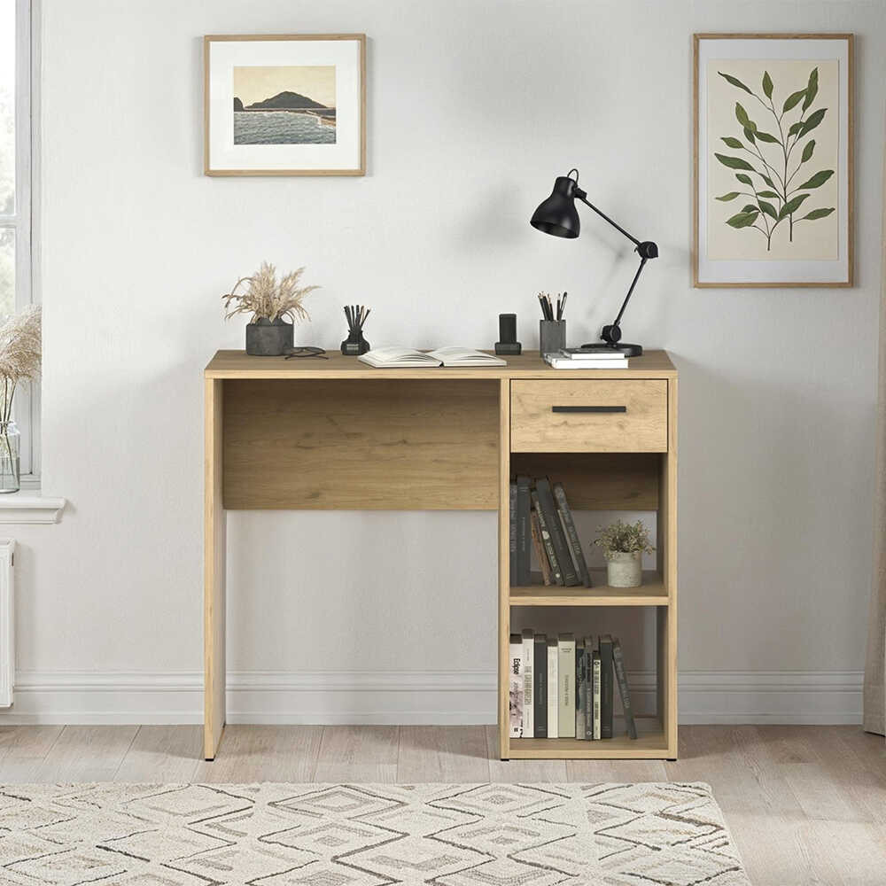 Trendline Çekmeceli Çalışma Masası - Florida Meşe 90x75x52 cm (GxYxD)