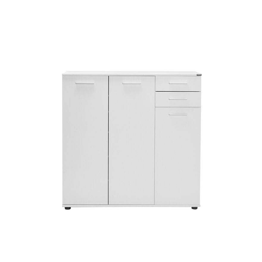 Trendline 3 Kapaklı 2 Çekmeceli Çok Amaçlı Dolap - Mat Beyaz 108x108x35 cm (GxYxD) - 2