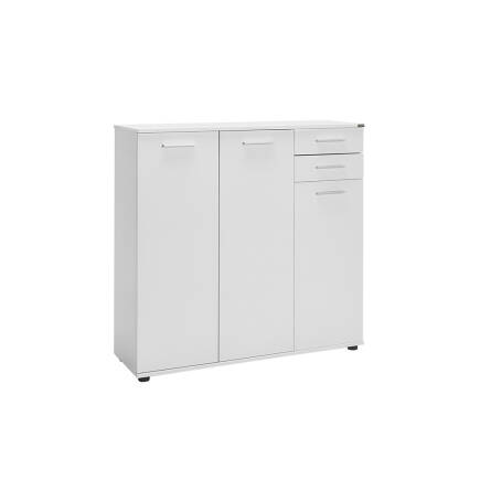 Trendline 3 Kapaklı 2 Çekmeceli Çok Amaçlı Dolap - Mat Beyaz 108x108x35 cm (GxYxD) - 4