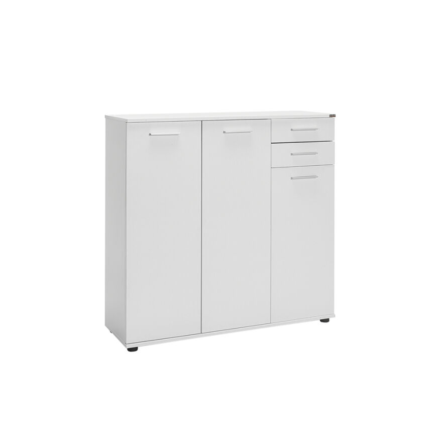 Trendline 3 Kapaklı 2 Çekmeceli Çok Amaçlı Dolap - Mat Beyaz 108x108x35 cm (GxYxD) - 4