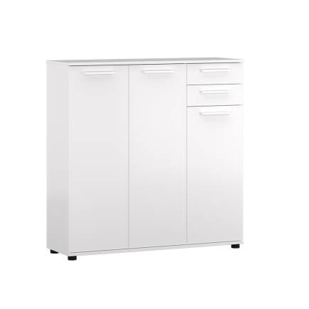 Trendline 3 Kapaklı 2 Çekmeceli Çok Amaçlı Dolap - Mat Beyaz 108x108x35 cm (GxYxD) - 7