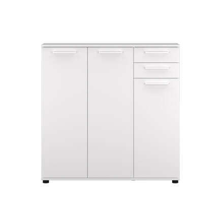 Trendline 3 Kapaklı 2 Çekmeceli Çok Amaçlı Dolap - Mat Beyaz 108x108x35 cm (GxYxD) - 9