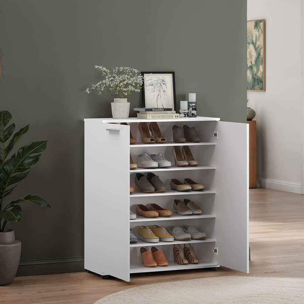 Trendline 5 Raflı Çok Amaçlı Dolap-Mat Beyaz 91x108x35 cm (GxYxD) - Adore Mobilya (1)