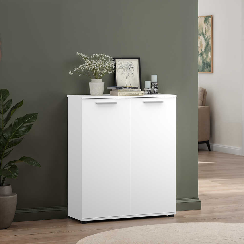 Trendline 5 Raflı Çok Amaçlı Dolap-Mat Beyaz 91x108x35 cm (GxYxD) - Adore Mobilya