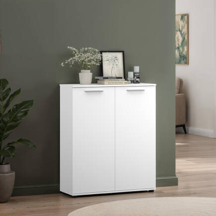 Trendline 5 Raflı Çok Amaçlı Dolap-Mat Beyaz 91x108x35 cm (GxYxD) - Adore Mobilya