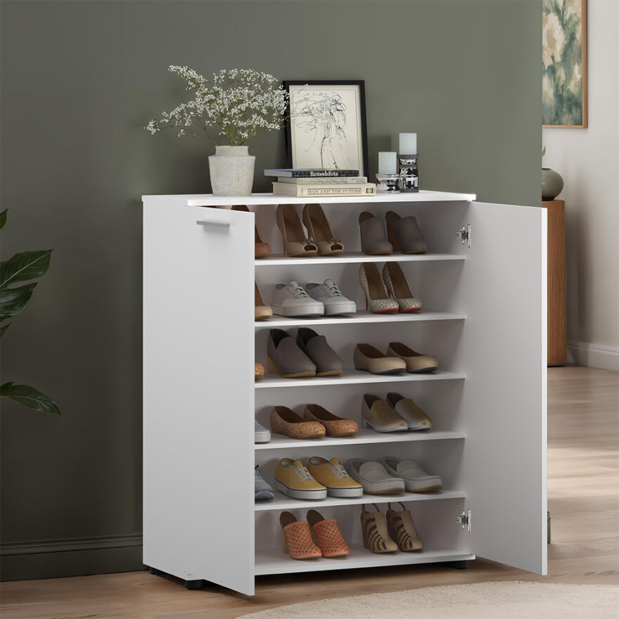 Trendline 5 Raflı Çok Amaçlı Dolap-Mat Beyaz 91x108x35 cm (GxYxD) - 2