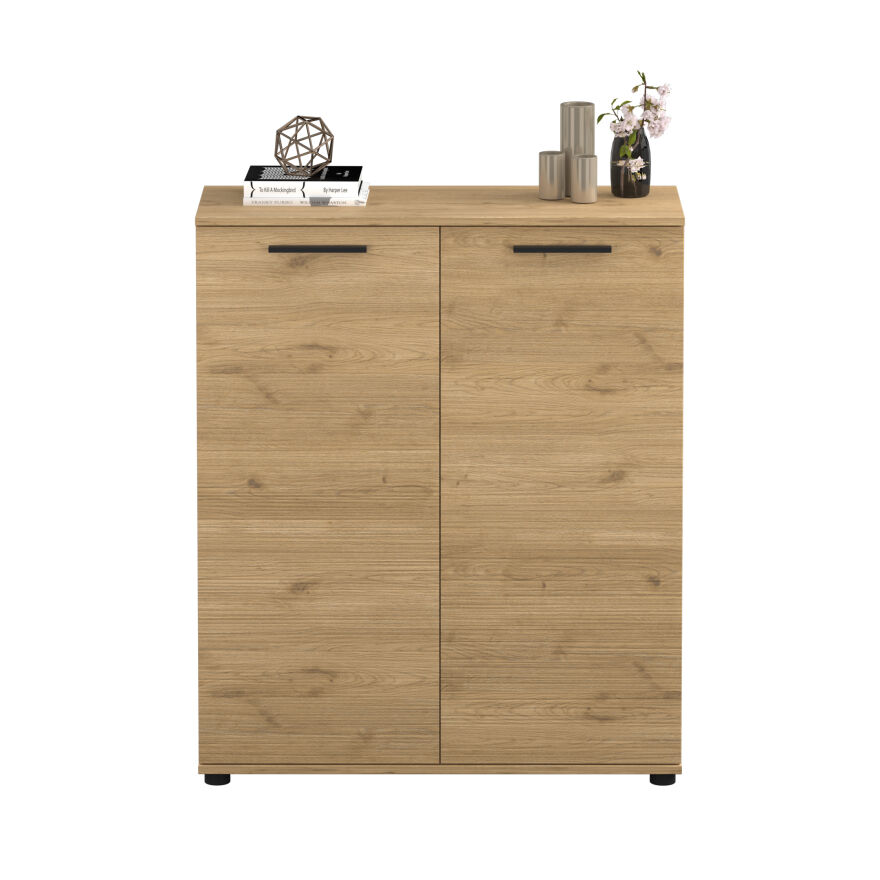 Trendline Çok Amaçlı İki Kapaklı 5 Raflı Dolap - Florida Meşe 91x108x35 cm - 1