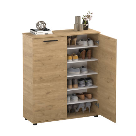 Trendline Çok Amaçlı İki Kapaklı 5 Raflı Dolap - Florida Meşe 91x108x35 cm - Adore Mobilya (1)