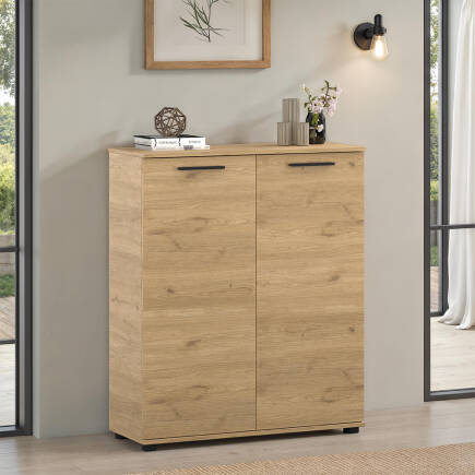 Trendline Çok Amaçlı İki Kapaklı 5 Raflı Dolap - Florida Meşe 91x108x35 cm 