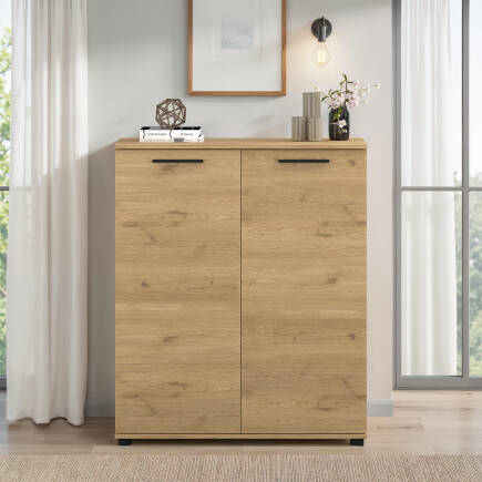 Trendline Çok Amaçlı İki Kapaklı 5 Raflı Dolap - Florida Meşe 91x108x35 cm - 3