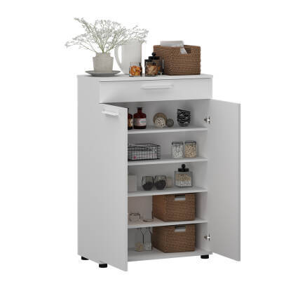 Trendline Kapaklı Çekmeceli Çok Amaçlı Dolap - Mat Beyaz 73x108x35 cm (GxYxD) - 3