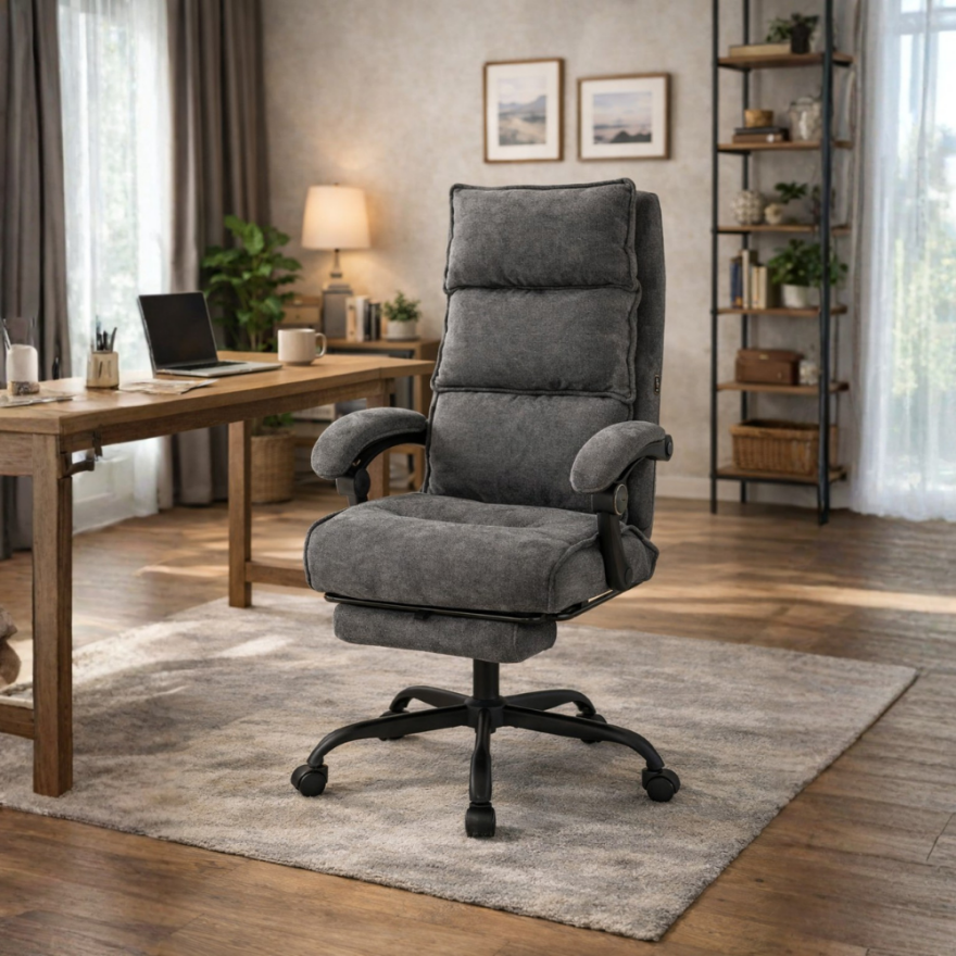 Ultra Comfort Çalışma Koltuğu -  Koyu Gri 64,5x112-120x65 cm - 3