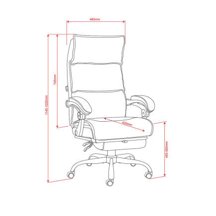 Ultra Comfort Çalışma Koltuğu - Koyu Gri 64,5x112-120x65 cm - 12