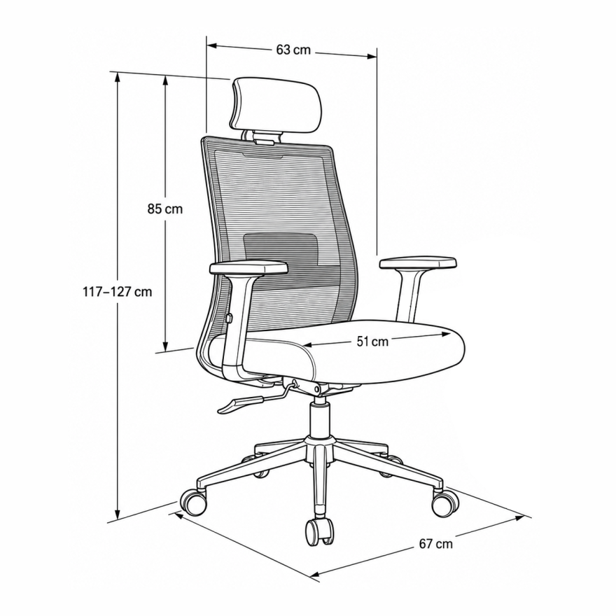 Vera Flex Multi Fonksiyon Çalışma Koltuğu - Siyah/Kırmızı 63x117-127x67 cm - 9