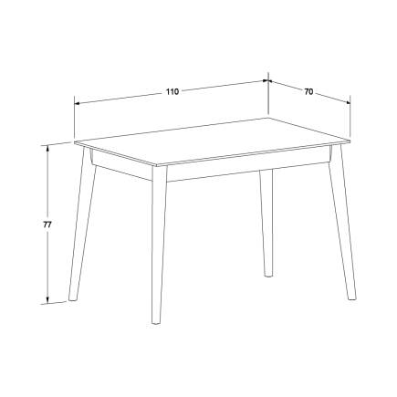 White Çok Amaçlı Masa - Diamond Beyaz 110x77x70 cm - 5