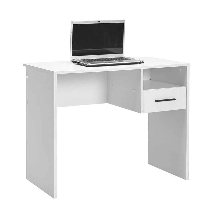 White Çekmeceli Çalışma Masası -Mat Beyaz 90x75x52 cm (GxYxD) - 4