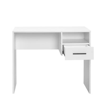 White Çekmeceli Çalışma Masası -Mat Beyaz 90x75x52 cm (GxYxD) - 6