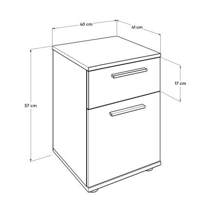 White Çekmeceli Kapaklı Komodin-Mat Beyaz 40x57x41 cm (GxYxD) - 10
