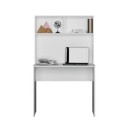 White Raflı Çalışma Masası-Mat Beyaz 90x148x52 cm (GxYxD) - 5